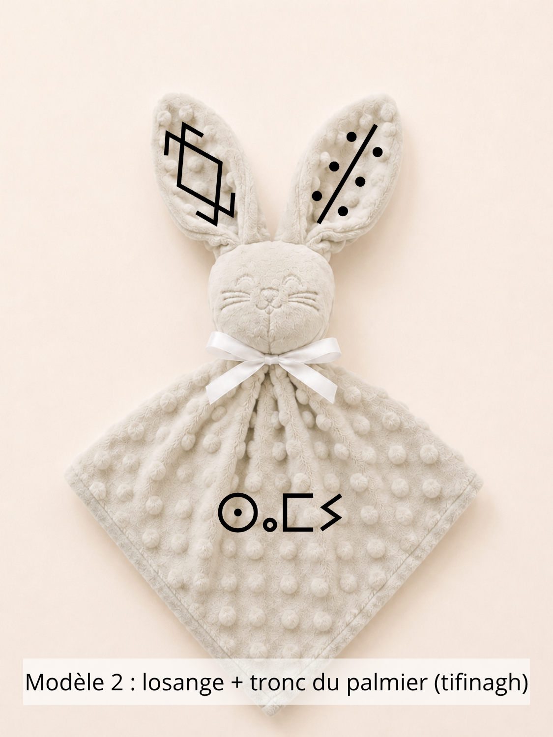 Doudou lapin minky gris